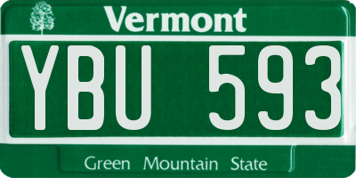 VT license plate YBU593
