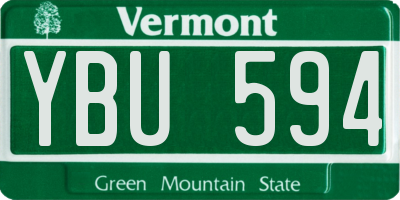 VT license plate YBU594