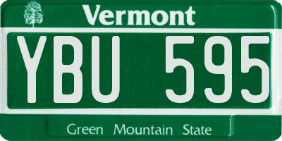 VT license plate YBU595