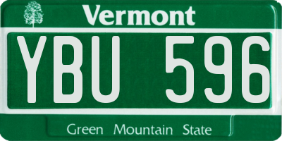 VT license plate YBU596