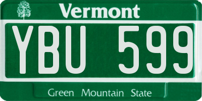 VT license plate YBU599