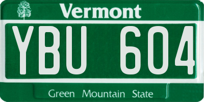 VT license plate YBU604