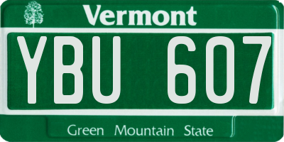 VT license plate YBU607