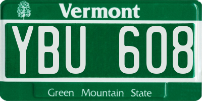 VT license plate YBU608