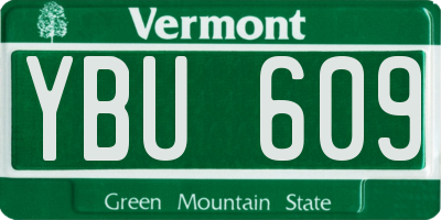 VT license plate YBU609