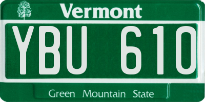 VT license plate YBU610
