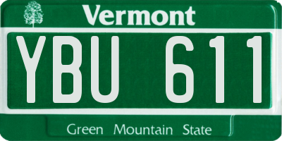 VT license plate YBU611