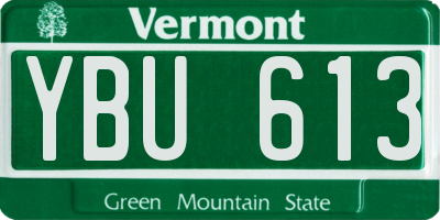 VT license plate YBU613