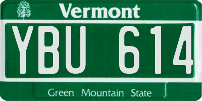 VT license plate YBU614