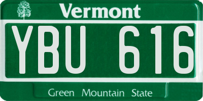 VT license plate YBU616