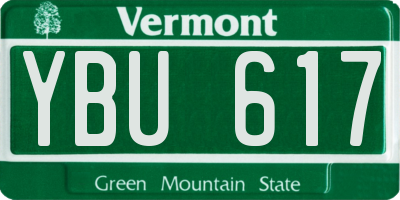 VT license plate YBU617