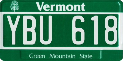 VT license plate YBU618
