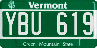 VT license plate YBU619