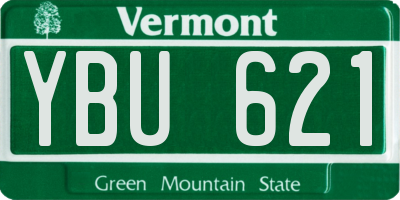 VT license plate YBU621