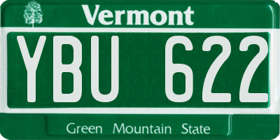 VT license plate YBU622