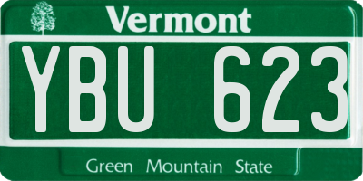 VT license plate YBU623