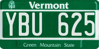 VT license plate YBU625