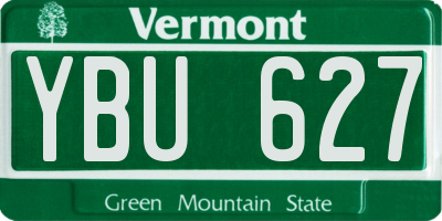 VT license plate YBU627