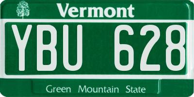 VT license plate YBU628