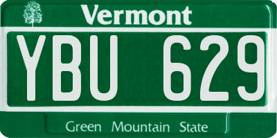 VT license plate YBU629
