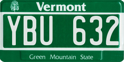 VT license plate YBU632