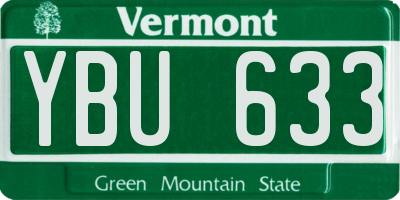 VT license plate YBU633