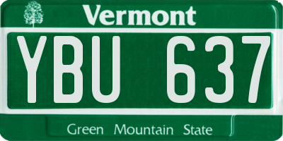 VT license plate YBU637