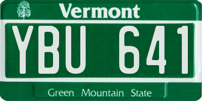 VT license plate YBU641