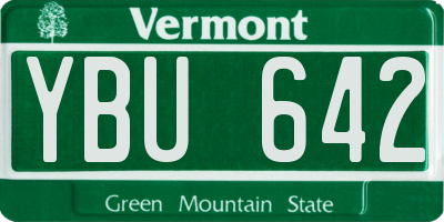 VT license plate YBU642