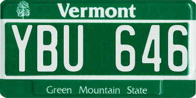 VT license plate YBU646