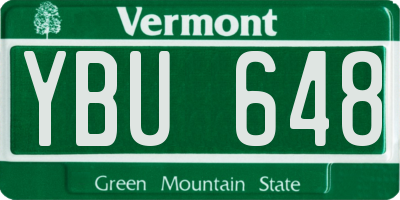 VT license plate YBU648
