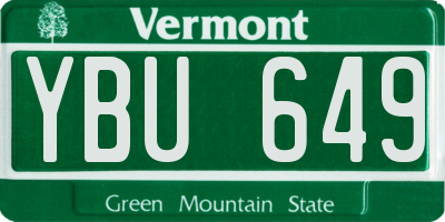 VT license plate YBU649