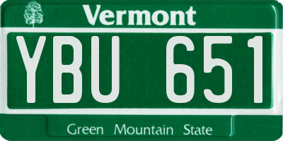 VT license plate YBU651