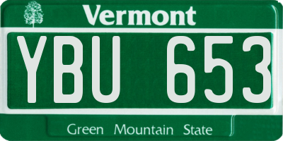 VT license plate YBU653