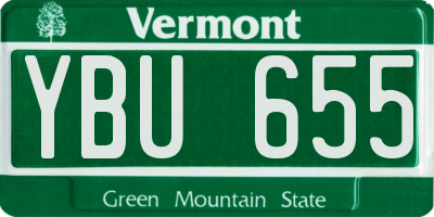 VT license plate YBU655