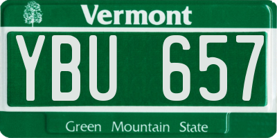 VT license plate YBU657