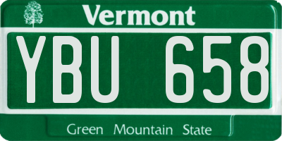 VT license plate YBU658