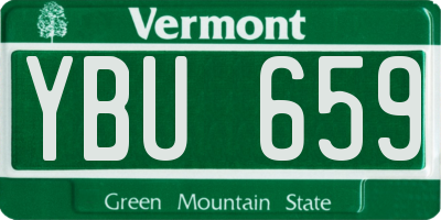 VT license plate YBU659
