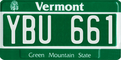 VT license plate YBU661