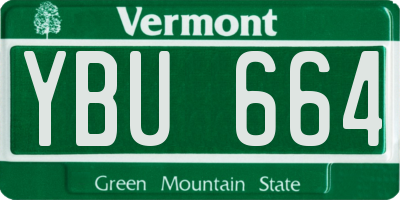 VT license plate YBU664