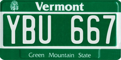 VT license plate YBU667