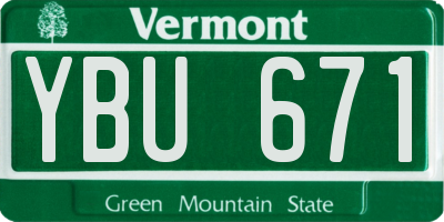 VT license plate YBU671