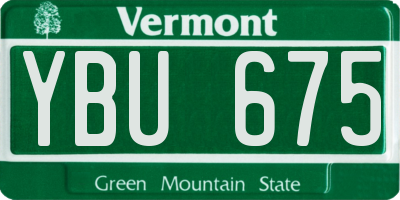 VT license plate YBU675