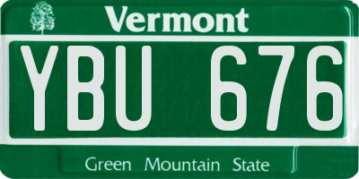 VT license plate YBU676