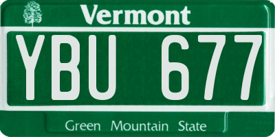 VT license plate YBU677