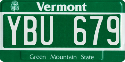 VT license plate YBU679