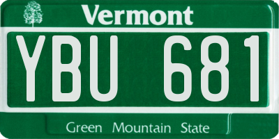 VT license plate YBU681