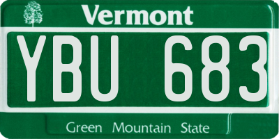 VT license plate YBU683