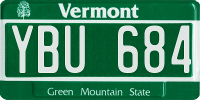 VT license plate YBU684