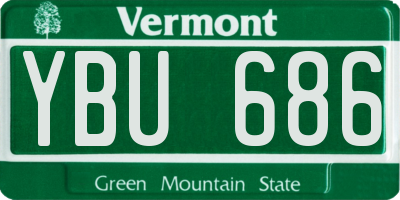 VT license plate YBU686